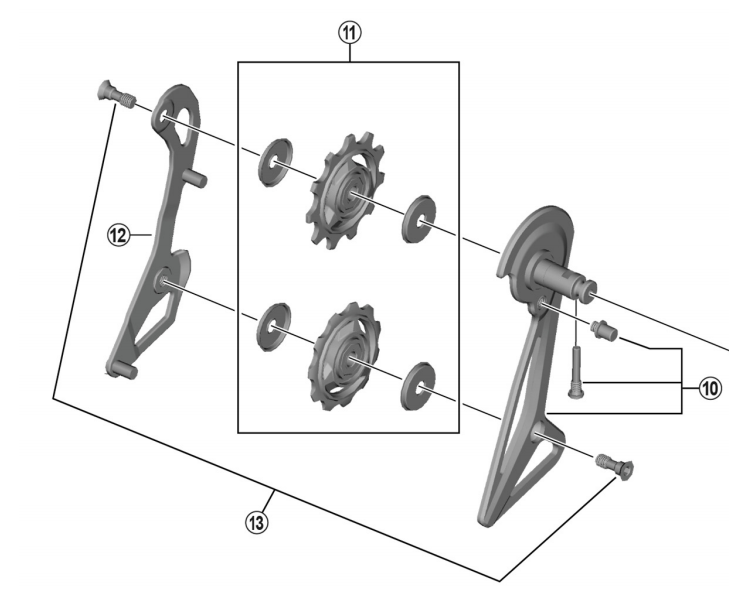 Shimano Spares Dura-Ace RD-R9100/R9150 tension and guide pulley set