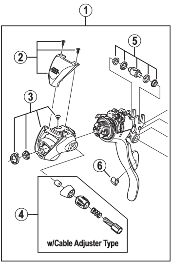 Shimano ST-3500 right hand main lever assembly