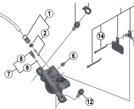 Shimano Spares BR-M4050 connection bolt unit