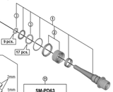 Shimano Spares PD-R9100 pedal axle assembly; left hand