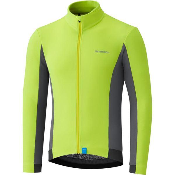 Shimano Clothing Men's Thermal Jersey, Neon Yellow, Size XXL