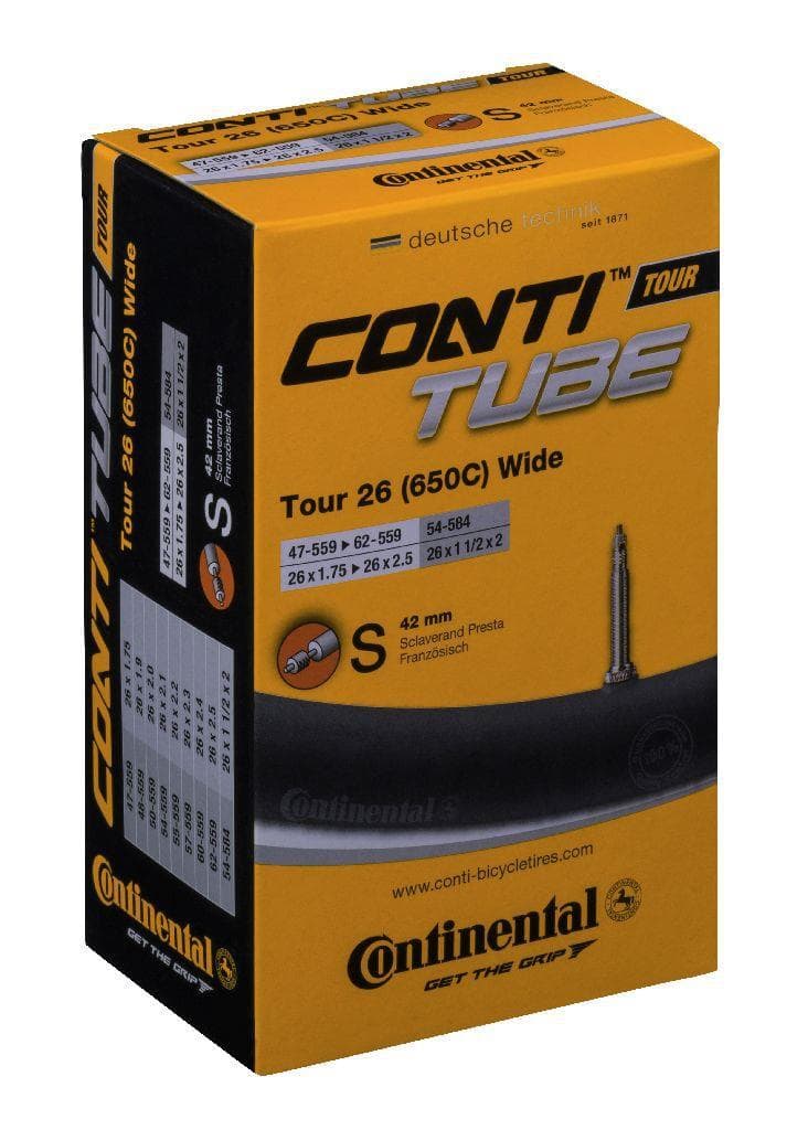 Continental Tour 26 (650c) Wide 26" x 1.75 - 2.50" 42mm Presta Valve Inner Tube