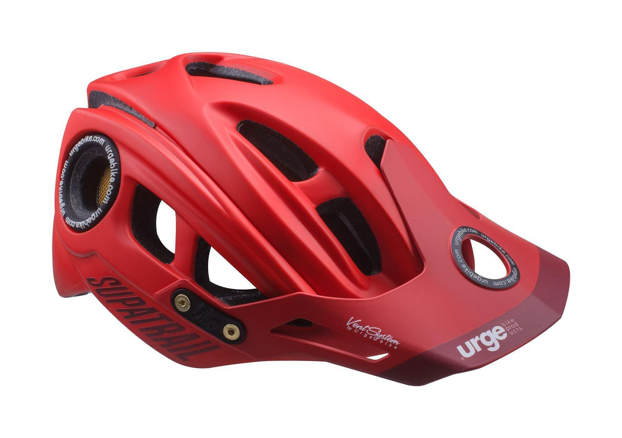 Urge SupaTrail RH MTB Helmet Hard Visor (Red, S/M, 52-58cm)