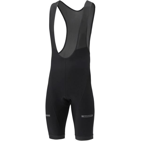 Shimano Clothing Men's Thermal Winter Bib Shorts, Black, Size L