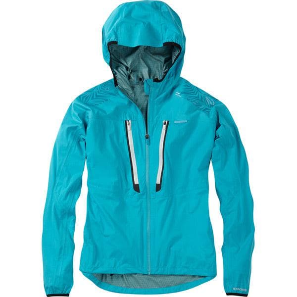 Madison Flux super light women's waterproof softshell jacket; caribbean blue size 8