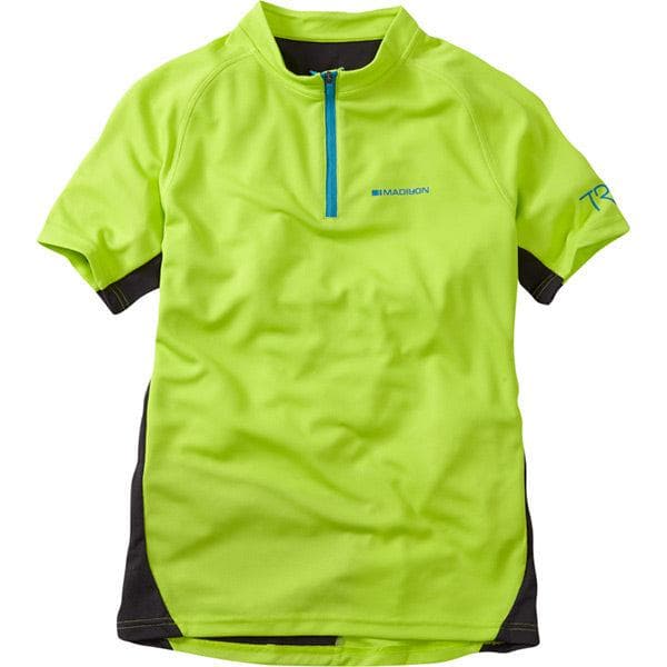 Madison Trail youth short sleeved jersey; krypton lime age 7 - 8