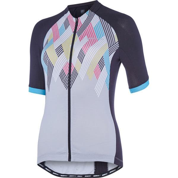 Madison Sportive women's short sleeve jersey; black / silver grey crosshatch size 8