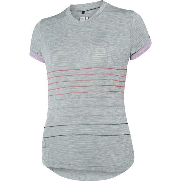 Madison Leia women's short sleeve jersey; silver grey / violet mist size 16