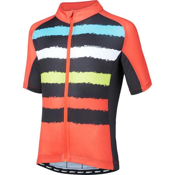 Madison Sportive youth short sleeve jersey; torn stripes red / black age 13 - 14