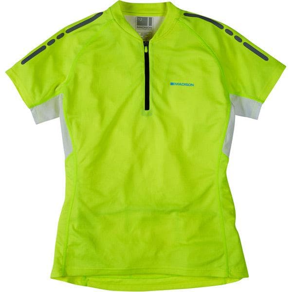 Madison Stellar women's short sleeved jersey; hi-viz yellow size 8