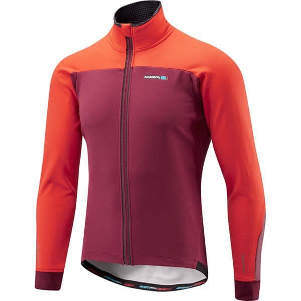 Madison RoadRace Apex men's softshell jacket; classy burgundy / chilli red X-small