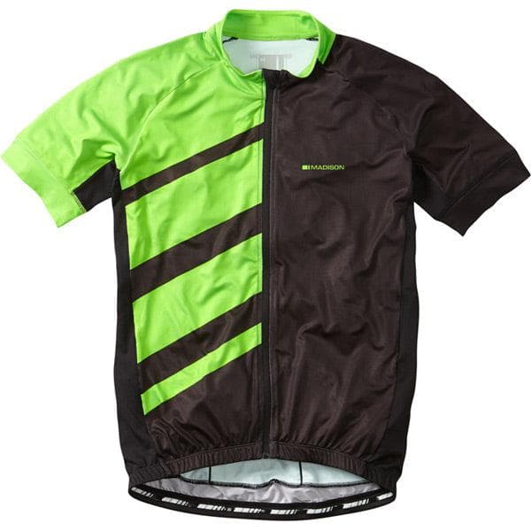 Madison Sportive Race men's short sleeve jersey; black / green flash medium