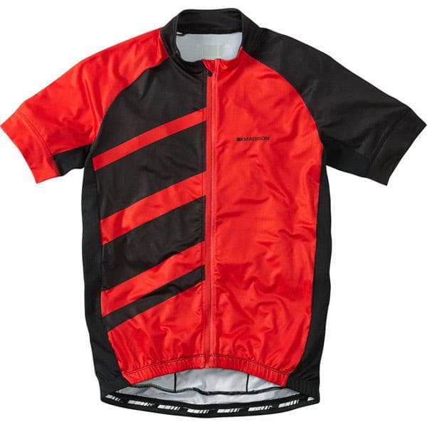 Madison Sportive Race men's short sleeve jersey; flame red / black large