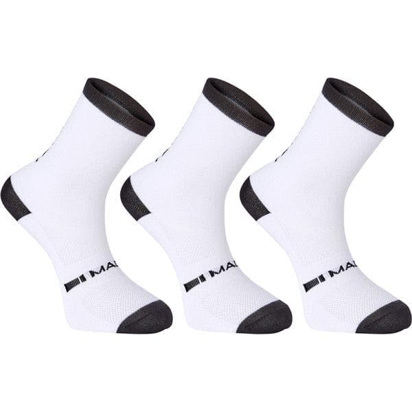 Madison Freewheel coolmax mid sock triple pack - white - small 36-39