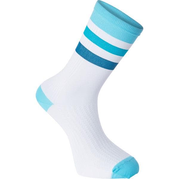 Madison RoadRace Premio extra long sock; hoops white / blue curaco small 36-39