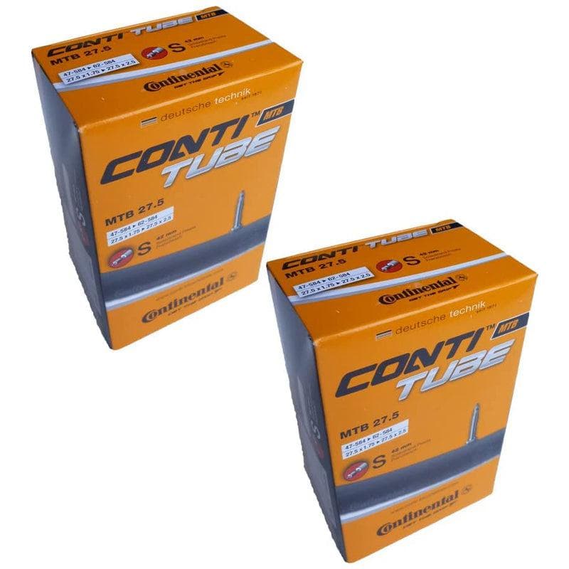 2x Continental MTB 27.5 Mountain Bike Inner Tube 27.5" x 1.75-2.5" with 42mm Presta Valve - 182311