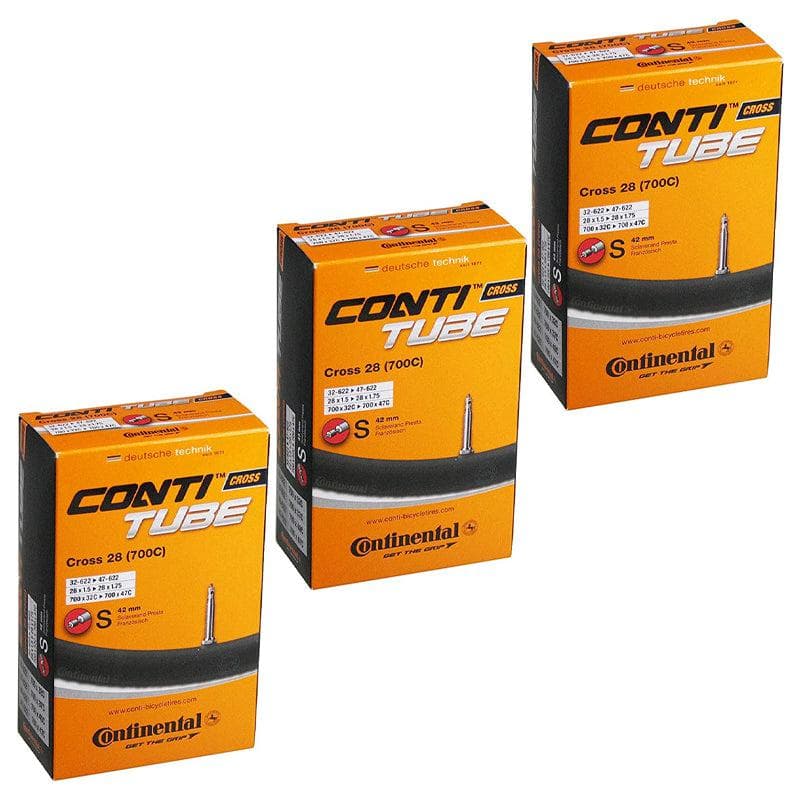 3x Continental Cross 28 700 x 32-42c Bike Inner Tubes - Presta 42mm Valve - 181941