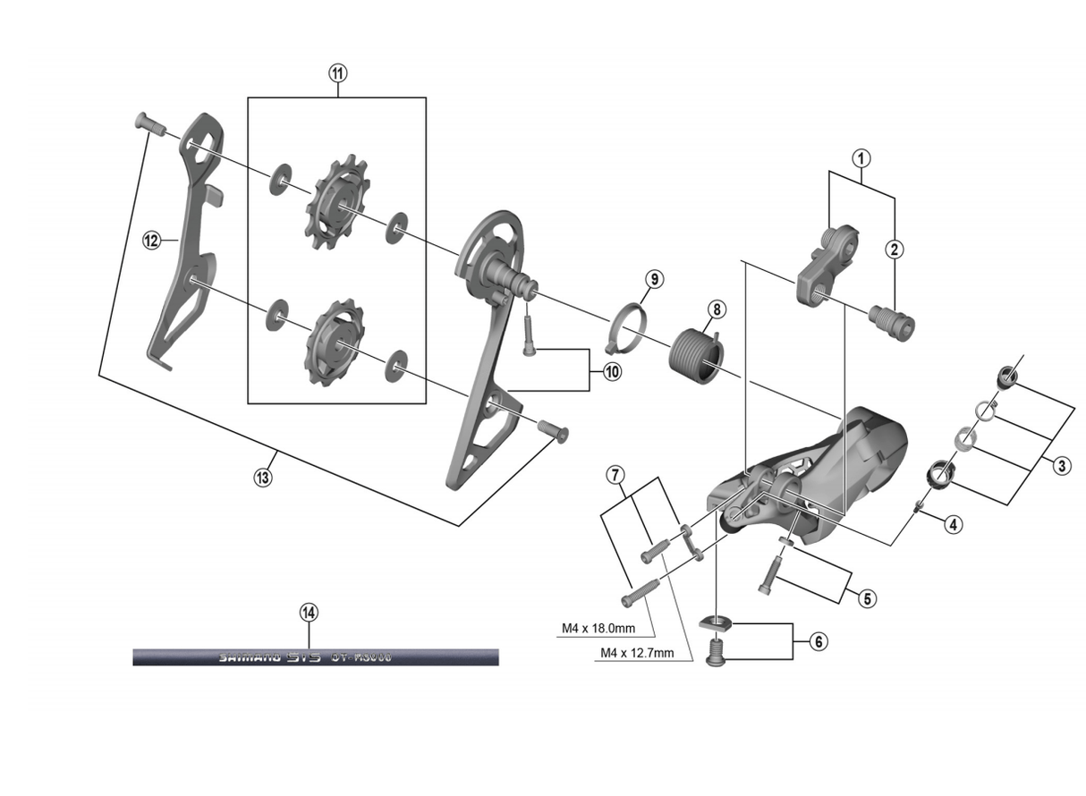 Shimano Spares RD-R8000 outer plate and fixing bolt; SS type