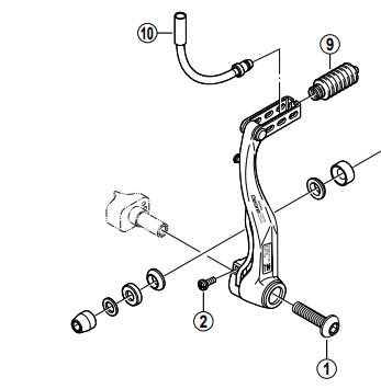 Shimano BR-M580 V-brake fixing bolt 16 mm