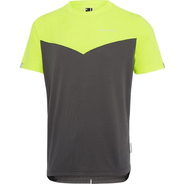 Madison Stellar men's short sleeve jersey; hi-viz yellow / dark shadow small