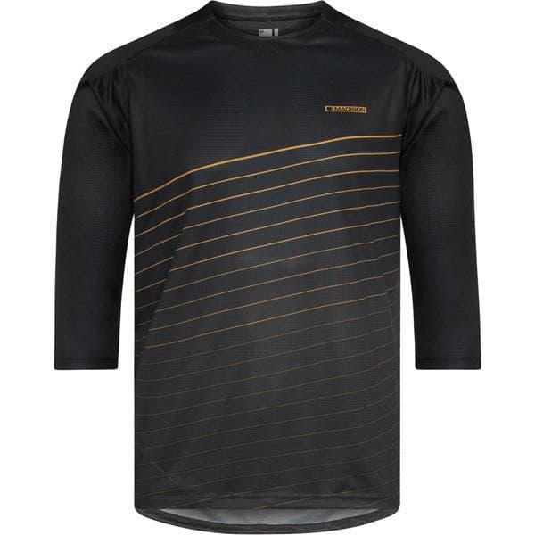 Madison Flux Enduro men's 3/4 sleeve jersey; black / castle grey / golden syrup small