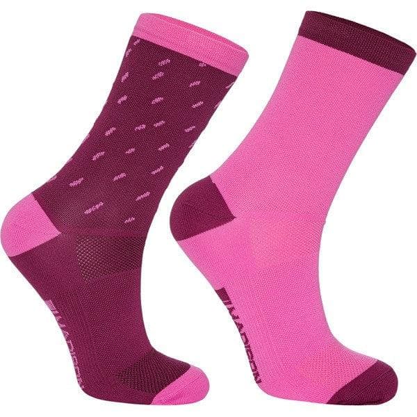 Madison Sportive Mid Sock Twin Pack - Rain Drops Classy Burgundy / Bright Berry - X-large (46-48)