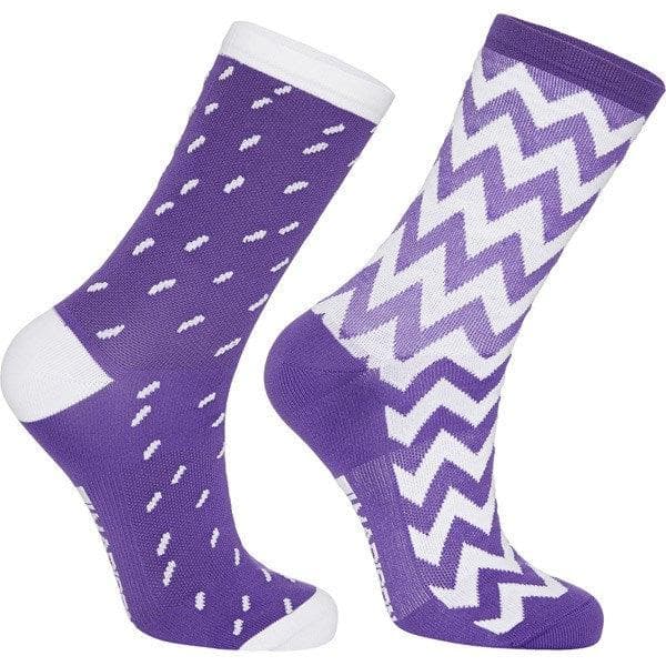 Madison Sportive Mid Sock Twin Pack - Ziggy Purple Reign / White - Large (43-45)