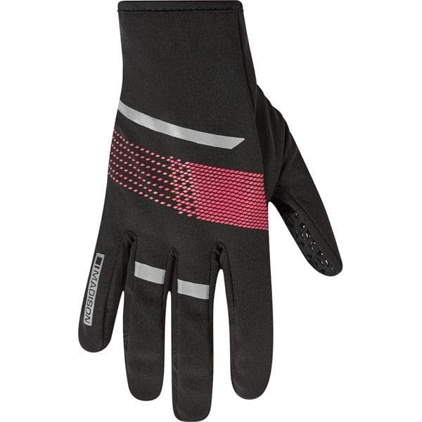 Madison Element women's softshell gloves - black / fiery pink - x-small