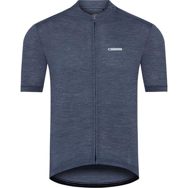 Madison Roam men's merino short sleeve jersey - navy haze - large