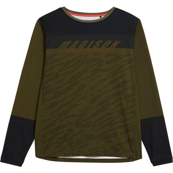 Madison Zenith men's long sleeve thermal jersey - dark olive - xx-large