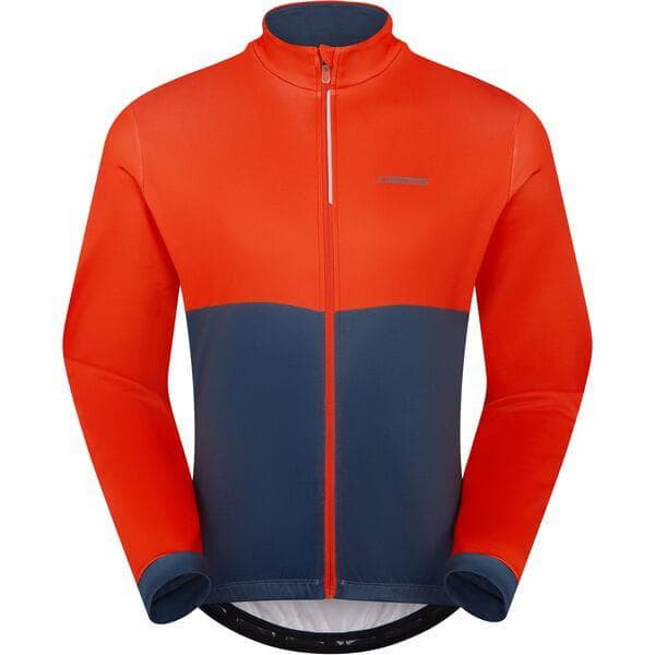 Madison Sportive men's long sleeve thermal jersey - chilli red / navy haze - medium