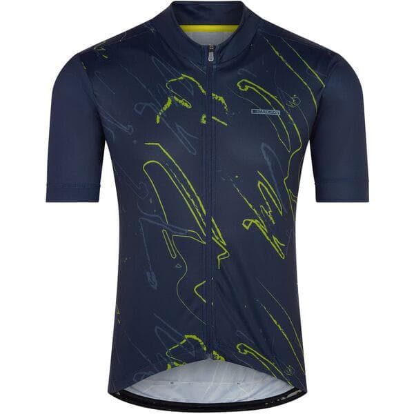 Madison Sportive men's short sleeve jersey - brushstrokes ink navy - medium