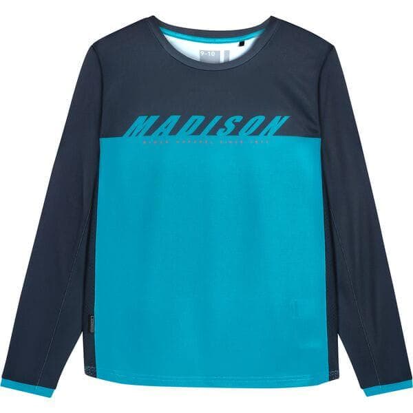 Madison Flux youth long sleeve jersey - curacao blue - age 11 - 12