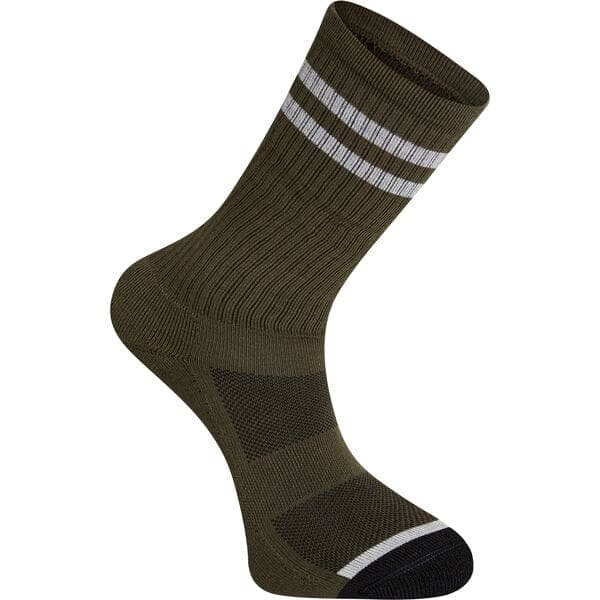 Madison Roam extra long sock - dark olive / grey - large 43-45