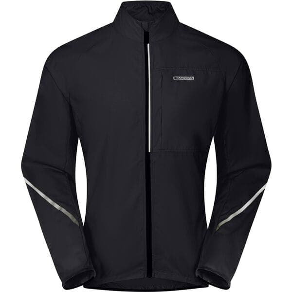 Madison Freewheel men's packable jacket; black - large