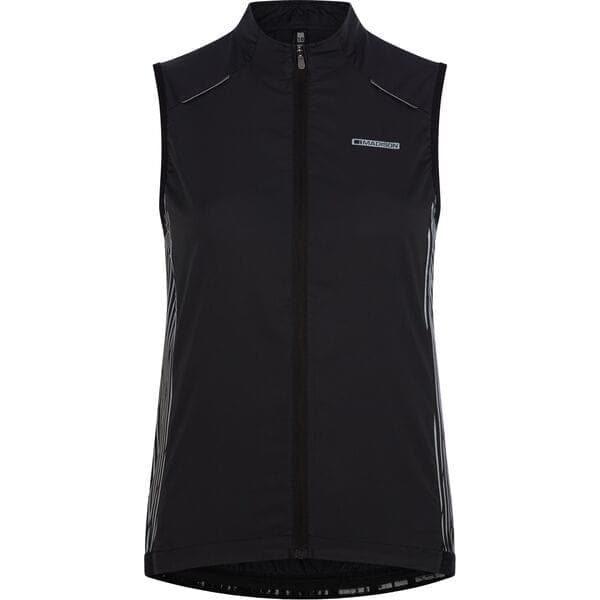 Madison Stellar Reflective windproof women's gilet; black - size 10