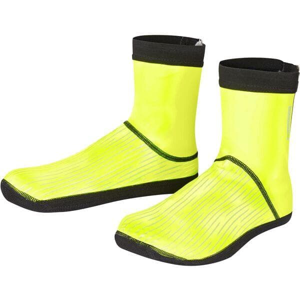 Madison Stellar Open Sole overshoes; black / hi-viz yellow - large