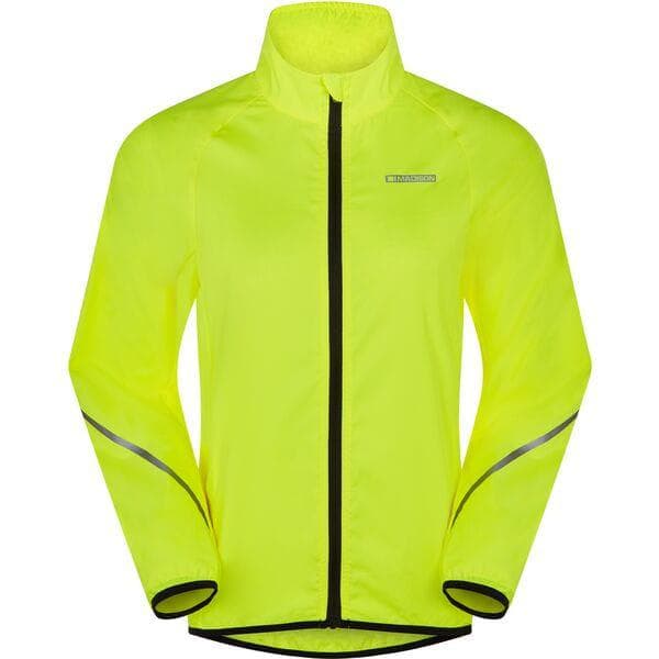 Madison Freewheel youth packable jacket; hi-viz yellow - age 11 - 12