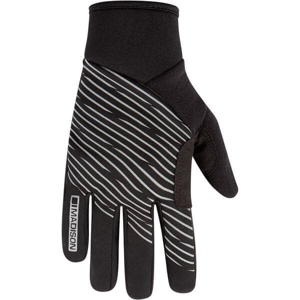 Madison Stellar Reflective Windproof Thermal gloves; black - age 5 - 6