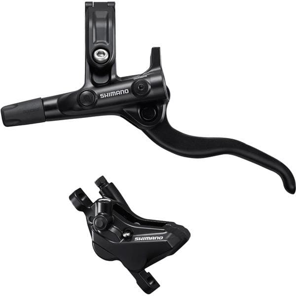 Shimano Deore BR-MT420/BL-M4100 Deore bled brake lever/post mount 4 pot calliper; rear left