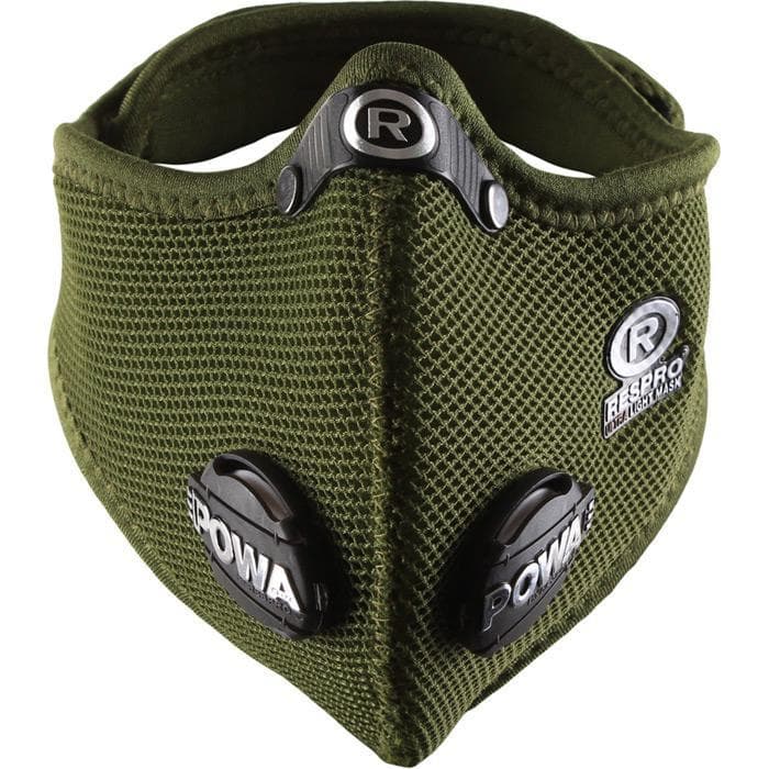 Respro Ultralight Mask with Powa Filter Valves - Green - Medium