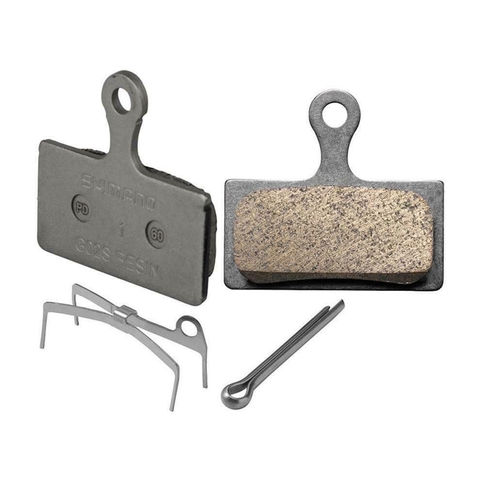 Shimano G02S disc brake pads, steel backed, resin Replaced G01S