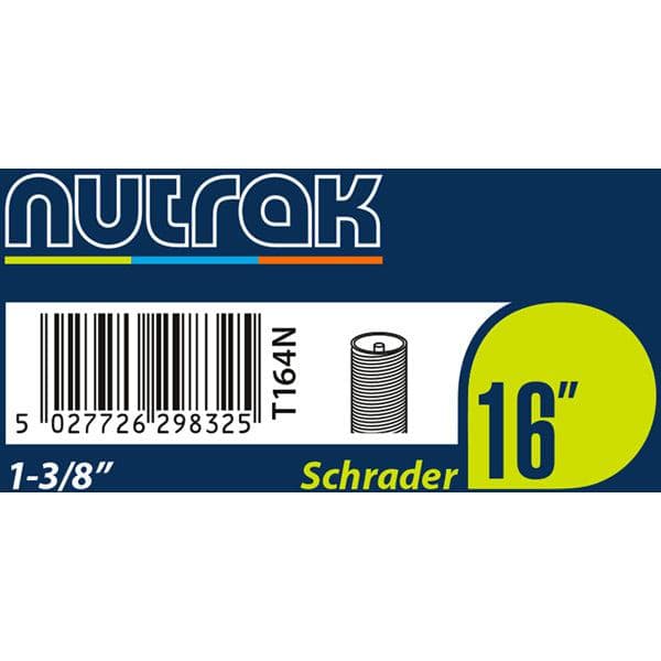 Nutrak 16 x 1 3/8th inch Schrader inner tube