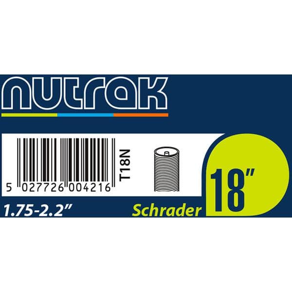 Nutrak 18 x 1.75 - 2.125 inch Schrader inner tube