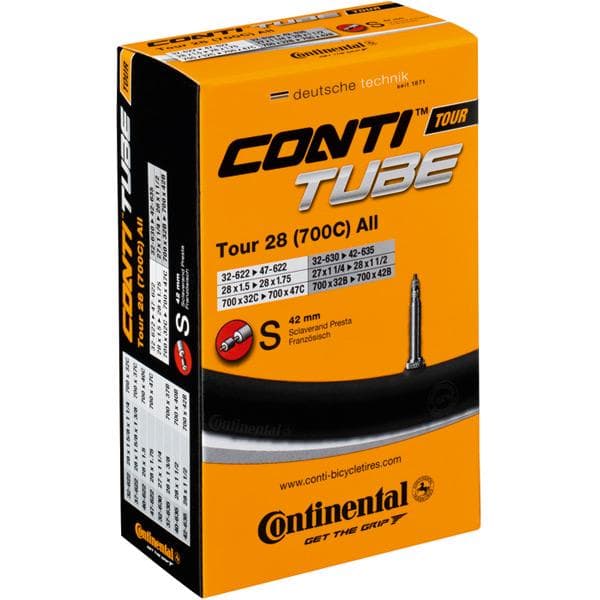 Continental Tour 28 tube 700 x 32 - 47C 60mm Presta long valve Inner Tube