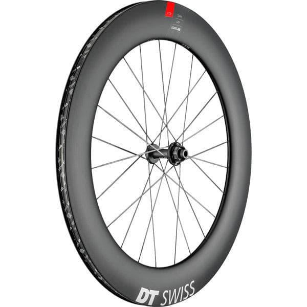 DT Swiss ARC 1100 DICUT disc brake wheel; carbon clincher 80 x 20 mm rim; front