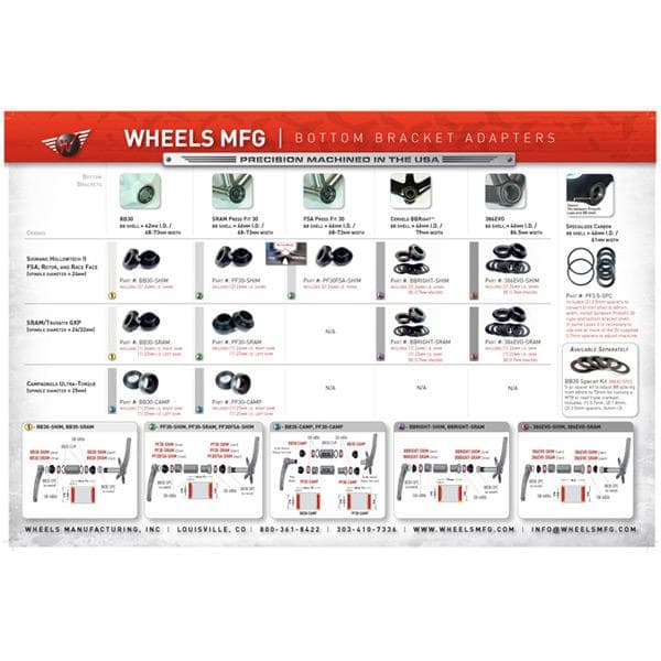 Wheels Manufacturing 386Evo to 24/22mm Crank Spindle Shims