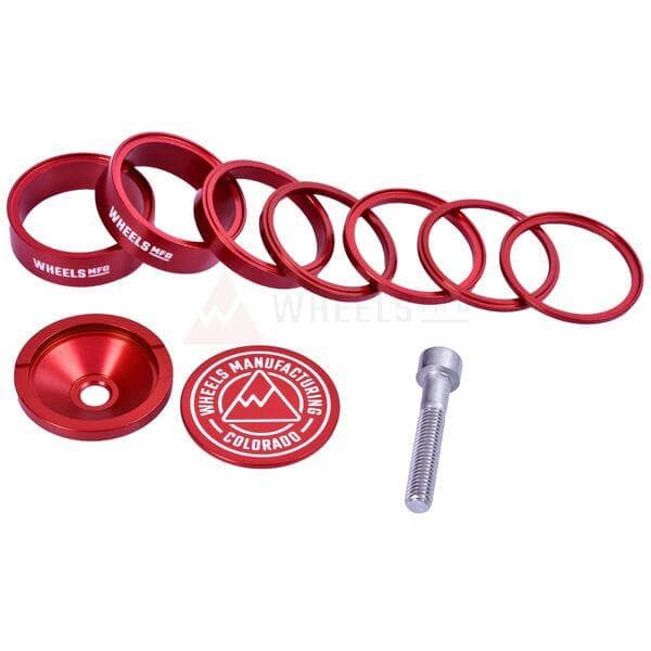 Wheels Manufacturing Pro StackRight Headset Spacer Kit - Red