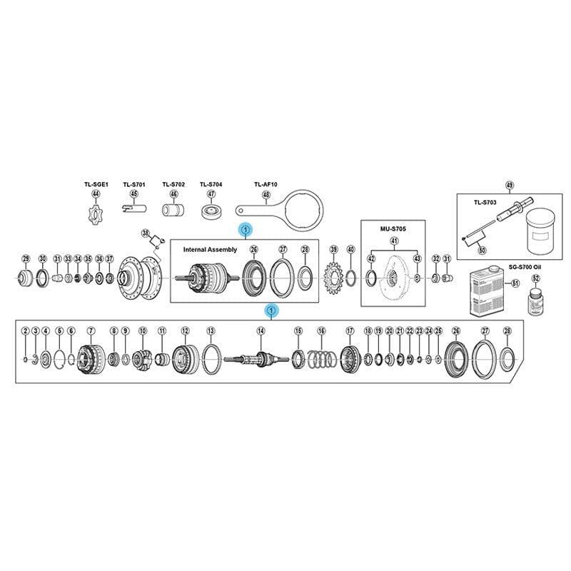 Shimano SG-S705 Internal Assembly