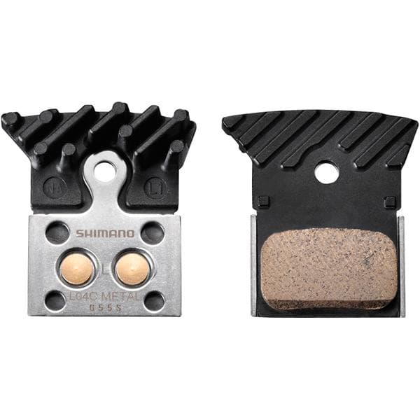 Shimano L04C disc brake pads, alloy backed with cooling fins, metal sintered